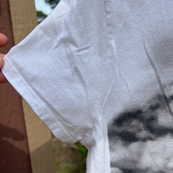 Style & Co Sport, black & white crew neck shirt, running pictures on front, Sz L - Picture 4 of 6